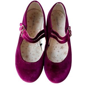 Christie & Jill velvet Mary Jane Shoes size 2 purple